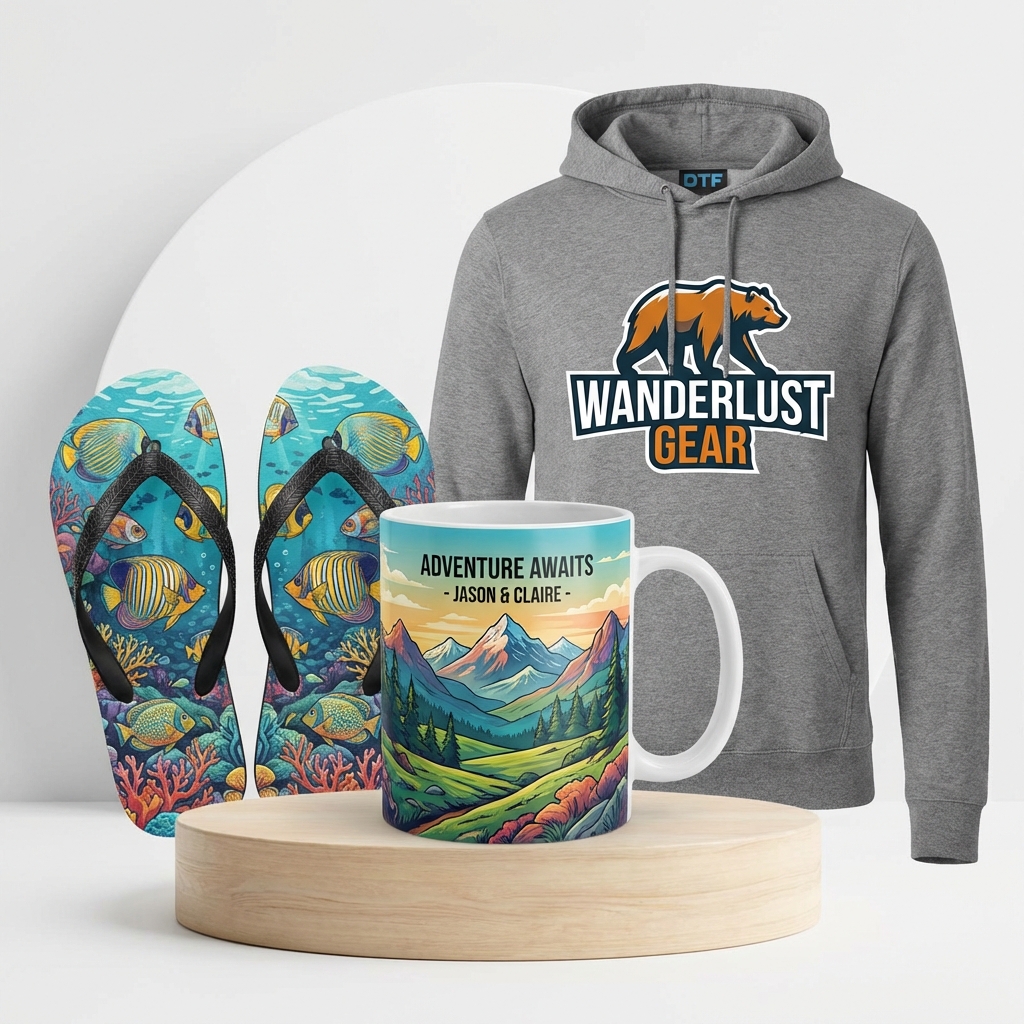 Canecas, Chinelos e Moletons personalizados